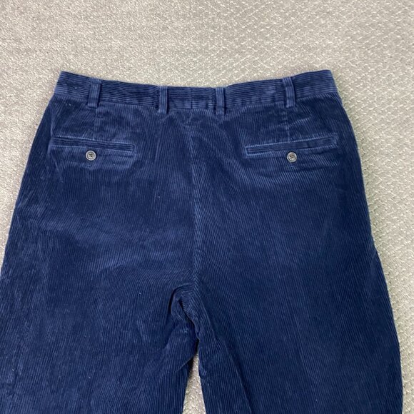 Brooks Brothers Elliot Corduroy Pants Men's 36 x 30 Fit 35 x 28 Blue Wide Wale - Picture 5 of 14